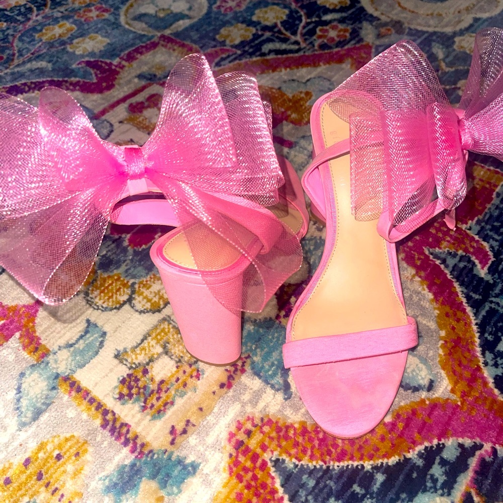 GIANNI BINI PINK BOW HEELS 9.5
